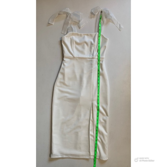 Lulus XS Romantic Celebration White Tie-Strap Bodycon Midi Dress NWT Party - Picture 17 of 17
